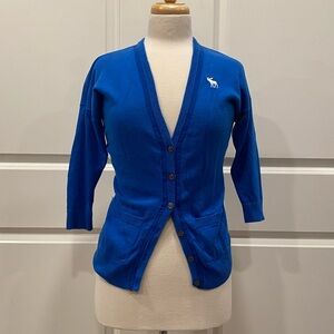 Vintage Y2K Abercrombie & Fitch Sweater Cardigan Logo‎ Preppy Academia Size XS